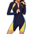 thumbnail image 4 of vastwit Womens Tummy Control One Piece Bathing Suit Long Sleeve Swimwear Athletic Surf Swimsuit Dark Blue XL, 4 of 6
