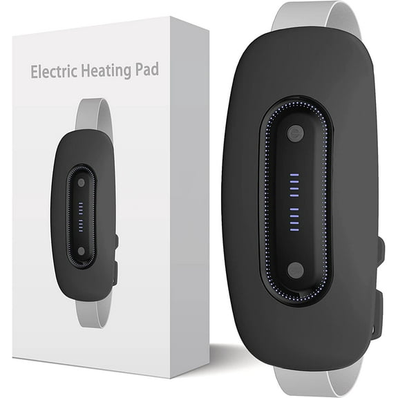 Yeamon Portable Heating Pad for Menstrual Cramps Relief, Cordless Heating Pad for Stomach Pain with 4 Heat Levels and 4 Massage Modes, Fast Large Heating Belly Wrap Belt,Gift for Women ,Black