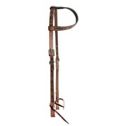 Showman Single Ear Argentina Cow Leather Headstall w/ Stamped Southwest Design