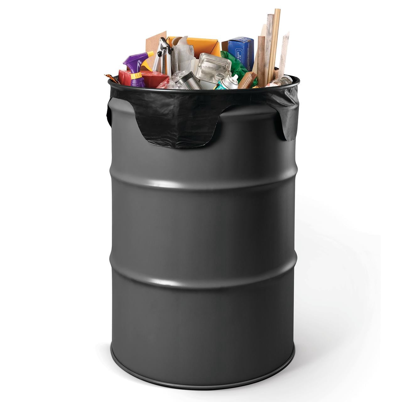Hyper Tough Contractor Trash Bags, Black, 55 Gallon Capacity, 50 Bags, 2 MIL Thickness, Flap Tie​