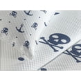 thumbnail image 4 of Ambesonne Ocean Quilted Bedspread Set 3 Pcs, Anchors and Skulls Bones, King Size, Navy Blue, 4 of 5