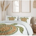 thumbnail image 6 of Ambesonne Vintage Tribal Duvet Cover Sets, Mosaic Boho Turtle, 2-King, Green Brown Khaki, 6 of 7