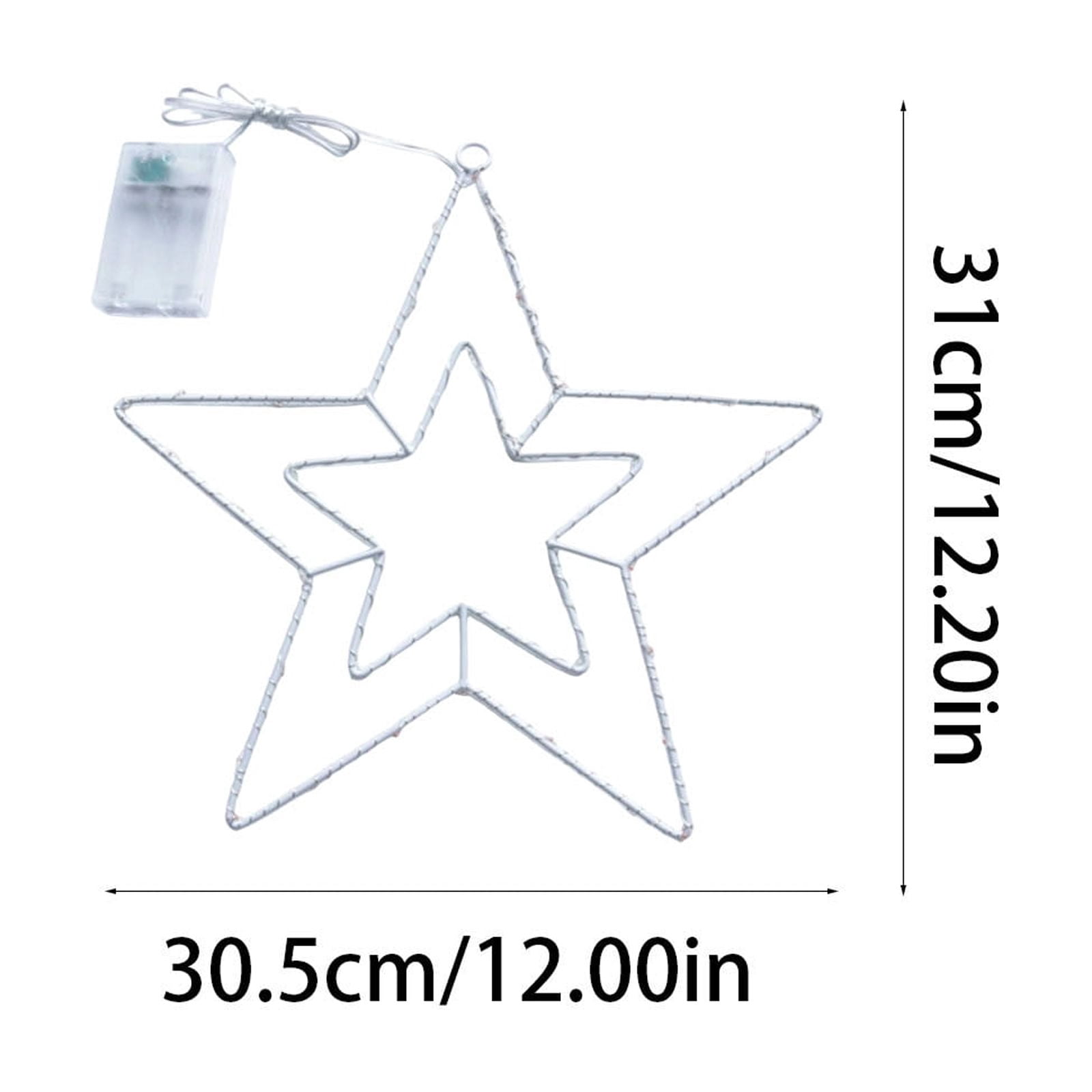 Red White & Blue LED Star Light Battery Operated with Timer, USA Patriotic Window Decor for Independence Day July 4th Memorial Day, Outdoor Hanging Light for Porch Yard