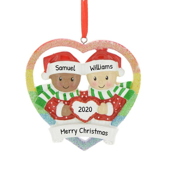 Ornaments by Elves Personalized Mixed Race Couple Christmas Tree Ornaments 2024 Holiday Decor .25lbs