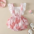 thumbnail image 2 of Siilsaa Kids Bodysuit Girls Sleeveless Prints Ruffle Romper Bodysuits Jumpsuit Clothes Pink,66, 2 of 9