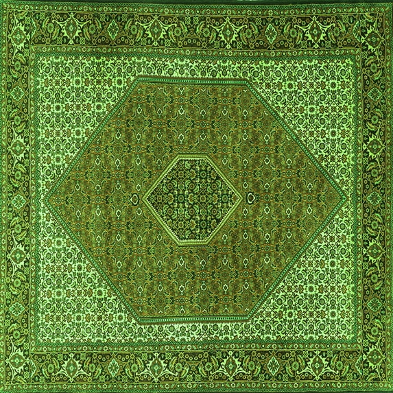 Ahgly Company Indoor Square Persian Green Traditional Area Rugs, 4' Square