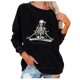 thumbnail image 2 of Pntutb Mujer Halloween Navidad Calavera Estampado Cuello Redondo Suelto Jersey Estampado Sudadera top Pntutb Pntutb-4720, 2 of 6
