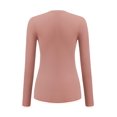 thumbnail image 3 of Ekouaer Womens Long Sleeve Shirts Square Neck Slim Fit Basic Tops Ribbed Thermal Undershirts Layering Tee, 3 of 6