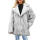 thumbnail image 2 of Chaqueta larga y cálida para mujer, de invierno, con cuello en V liso, 2 of 7