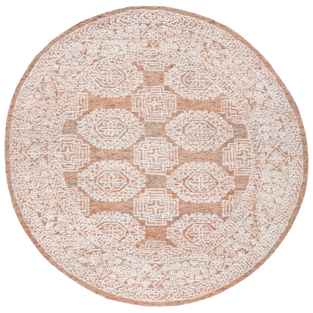 SAFAVIEH Metro Leontyne Geometric Area Rug, Natural/Rust, 4' x 6'