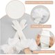 thumbnail image 5 of Guantes de novia largos blancos de terciopelo satinado, suaves al tacto, para fiesta de té formal, elásticos, con tul plisado y puños con volantes sobre el codo., 5 of 9