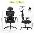 thumbnail image 2 of Ergonomic Office Chair Mesh Desk Chair with Lumbar Support and Headrest, High Back Computer Chair with Armrest and Tilt Lock, Home Office Desk Chairs for Men Women, 2 of 6