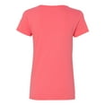 thumbnail image 3 of Heavy Cotton Women’s V-Neck T-Shirt, M, Coral Silk, 3 of 3