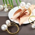 thumbnail image 5 of Naler Pearl Napkin Rings Set of 12, Gold Napkin Ring Holders for Party Wedding Dinning Table Decor, 5 of 8