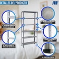 thumbnail image 3 of Estante Organizador ADF Estantería Anaquel Metálico Ajustable Rack 6 Repisas 190x84x30 cm Multiusos Color Gris, 3 of 7