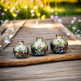 thumbnail image 1 of Handmade Turkish Ceramic Pomegranate Vase Set - 3-Piece Colorful Decorative Accents for Home, Tabletop, Shelf, or Gift Vases, 1 of 4
