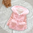 thumbnail image 4 of Edvintorg 7M-4Y Fleece Jacket Kids Girls Winter Coat Solid Hooded Fleece Lined Thick Down Coats Puffy Cotton Jackets with Zipper Children's Outerwear Girl, 4 of 7