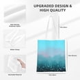 thumbnail image 4 of YFYANG Reusable Cotton Canvas Tote Shopping Bag, Blue Watercolor Flowering Bush Washable Portable Grocery Bag for Daily Travel, 4 of 8