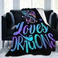 thumbnail image 2 of Dragon Blanket Gifts for Kid Women Just a Girl Who Loves Dragons Soft Warm Lightweight Cozy Retro Floral Dragon Watercolor Throw Blankets for Bed Living Room Sofa Couch Decor 40x50in, 2 of 6