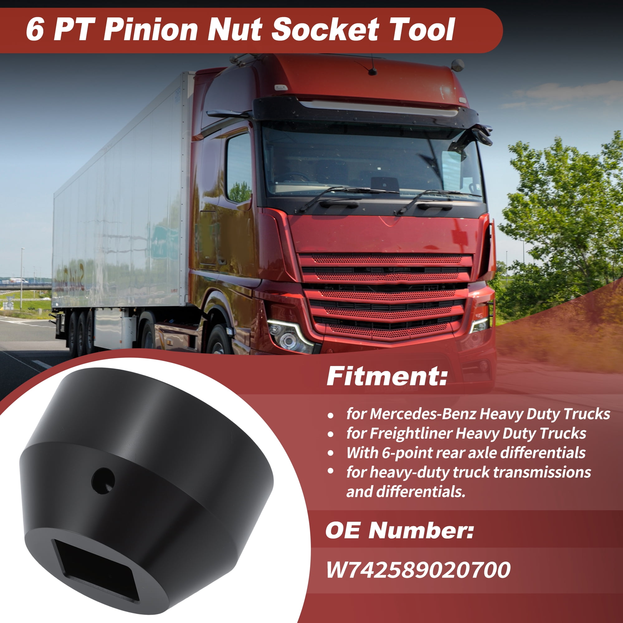 Unique Bargains W742589020700 Pinion Nut Socket Tool for Mercedes Benz Trucks