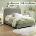 thumbnail image 5 of Merluxy Full Size Boucle Bed Frames, Upholstered Platform Bed with Curved Shaped Headboard, Soft Rounded Corners, Noise Free, Easy Assembly, Grey, 5 of 6