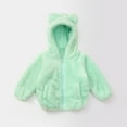 thumbnail image 2 of Odeerbi Clearance Baby Boys Girls Coats Outerwear Jackets Toddler Solid Color Plush Cute Bear Ears Winter Hoodie Coat Jacket, 2 of 5