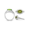 thumbnail image 3 of Gem & Harmony 2.60 Carat (Ctw) Oval-Cut Peridot Ring in Sterling Silver for Women, 3 of 5