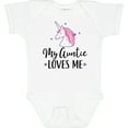 thumbnail image 3 of Inktastic My Auntie Loves Me Unicorn Girls Baby Bodysuit, 3 of 5
