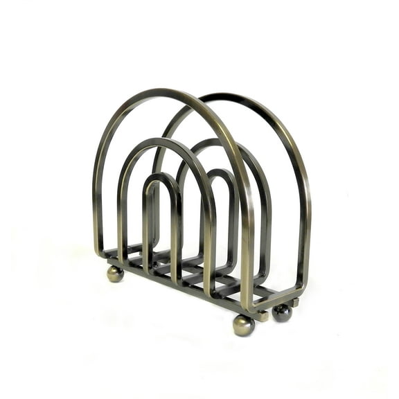 Deluxe Steel Napkin Holder Dispenser - Weighted Self Standing Bronze Plated by Dependable Industries - Kitchen, Dining Room, and Outdoor Napkin Organizer