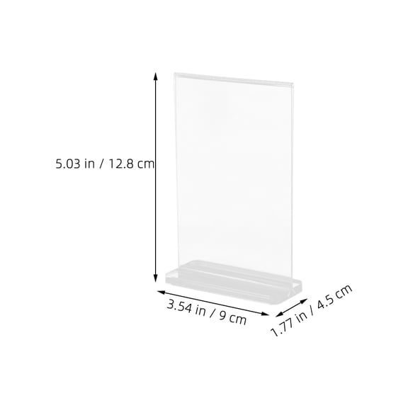 FENGGUIQU Clear Acrylic Double Sided Wedding Table Sign Holder for Shop Display QR Code Stands Transparent 3pcs
