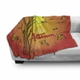 thumbnail image 3 of Autumn Soft Flannel Fleece Throw Blanket, Hand Drawn Fall Landscape with a Words Warm Colored Seasonal Nature Illustration, Cozy Plush for Indoor and Outdoor Use, 70" x 90", Multicolor, by Ambesonne, 3 of 6