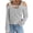 Gray, variant on Moocorvic Women's Long Sleeve Shirts Women's Cusal Round Neck Leaky Shoulder Long Sleeve Lightweight Sweatshirts Solid Color Hedging Tops