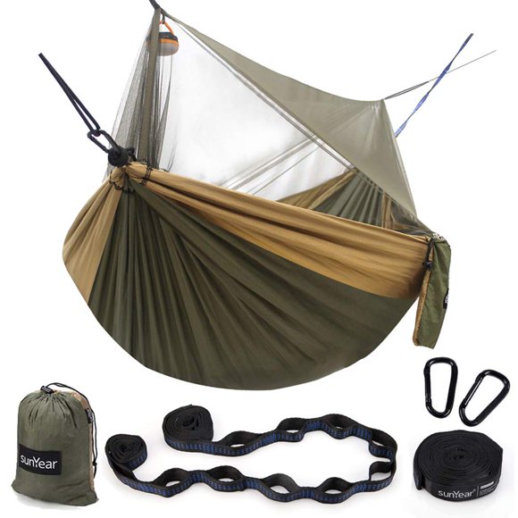 Hamaca Sunyear para Camping con Red, Portátil, Doble, Capacidad 227 kg
