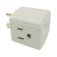 thumbnail image 2 of Wideskall 3-Packs Grounded 3 Outlet ETL Certified Cube Wall Tap Adapter Light Grey, 2 of 5