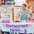 thumbnail image 6 of Spider Theme 3rd Birthday Banner, Pre-strung Swinging into 3 Banner, Ghost Spider 3rd Birthday Decorations Party Supplies for Kids, Third Decor for 3 Year Old Boys Girls(Pink and Purple), 6 of 14