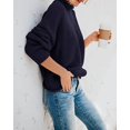 thumbnail image 3 of Womens Turtleneck Oversized Sweaters Batwing Long Sleeve Pullover Loose Chunky Knit Jumper, 3 of 7