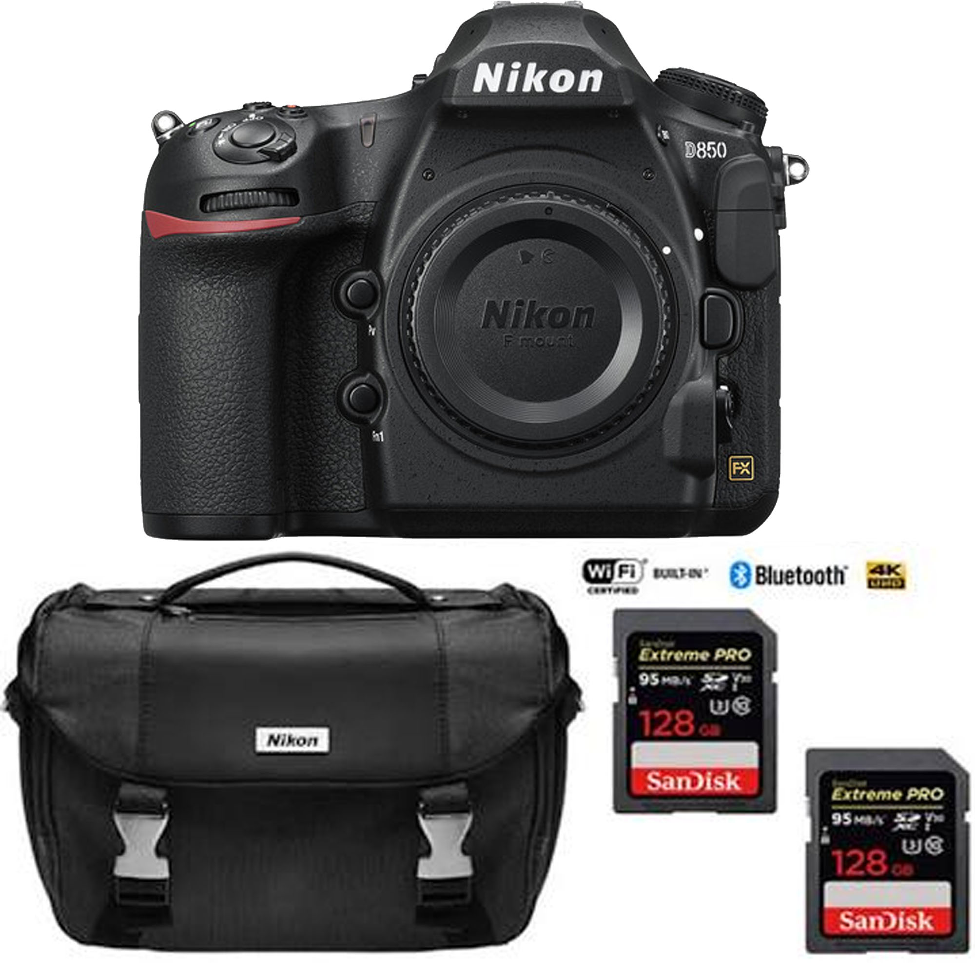 Nikon D850 45.7MP Full:Frame FX DSLR Camera (Body) with Dual 128GB Pro Memory Cards - image 1 of 1