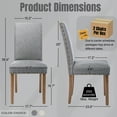 thumbnail image 5 of Snugway Handcraft Linen Solid Wood Parson Chair,Dining Chair,Set of 4,Gray, 5 of 9