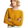 thumbnail image 2 of GrmtClth Womens Sweaters Lightweight Comfy Knit Sweaters Fashion Crew Neck Long Sleeve Warm Pullover Tops Saffron XL, 2 of 9
