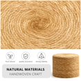 thumbnail image 2 of IVV 15.7" Hand-woven Round Ottoman, Modern Boho Pouf Footrest, Rustic Lounge Knitted Low Step Stool/Accent Table for Living Room Balcony Bedroom (Natural Cattail + White Corn Husk), 2 of 7