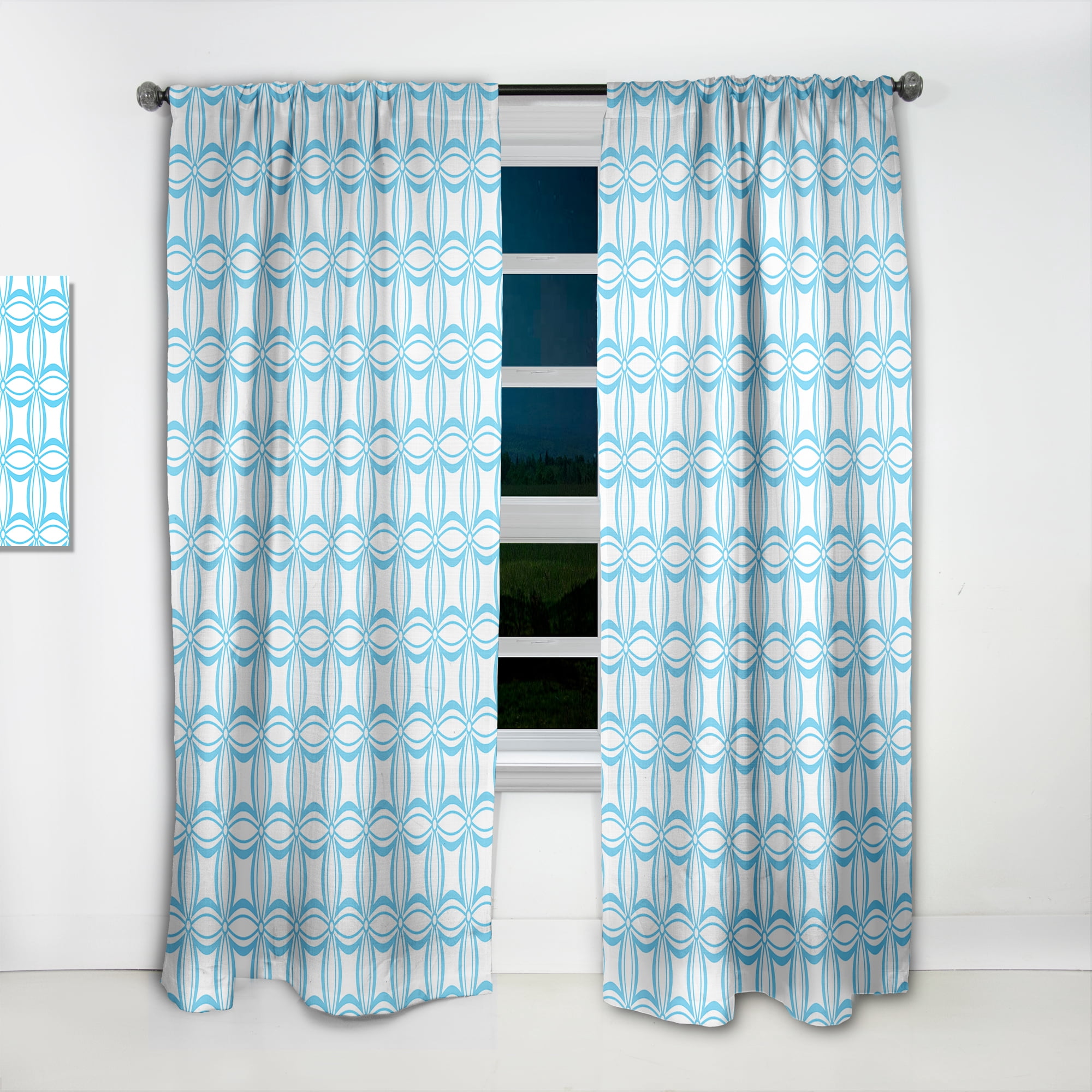 Designart 'Abstract Retro Pattern Design XIII' Mid-Century Modern Curtain Panel