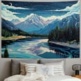 thumbnail image 2 of PRATYUS Mountain Tapestry Forest Tree Tapestry for Bedroom Aesthetic Starry Night Moon Stars Tapestrys Wall Hanging for Room Painting, 2 of 6