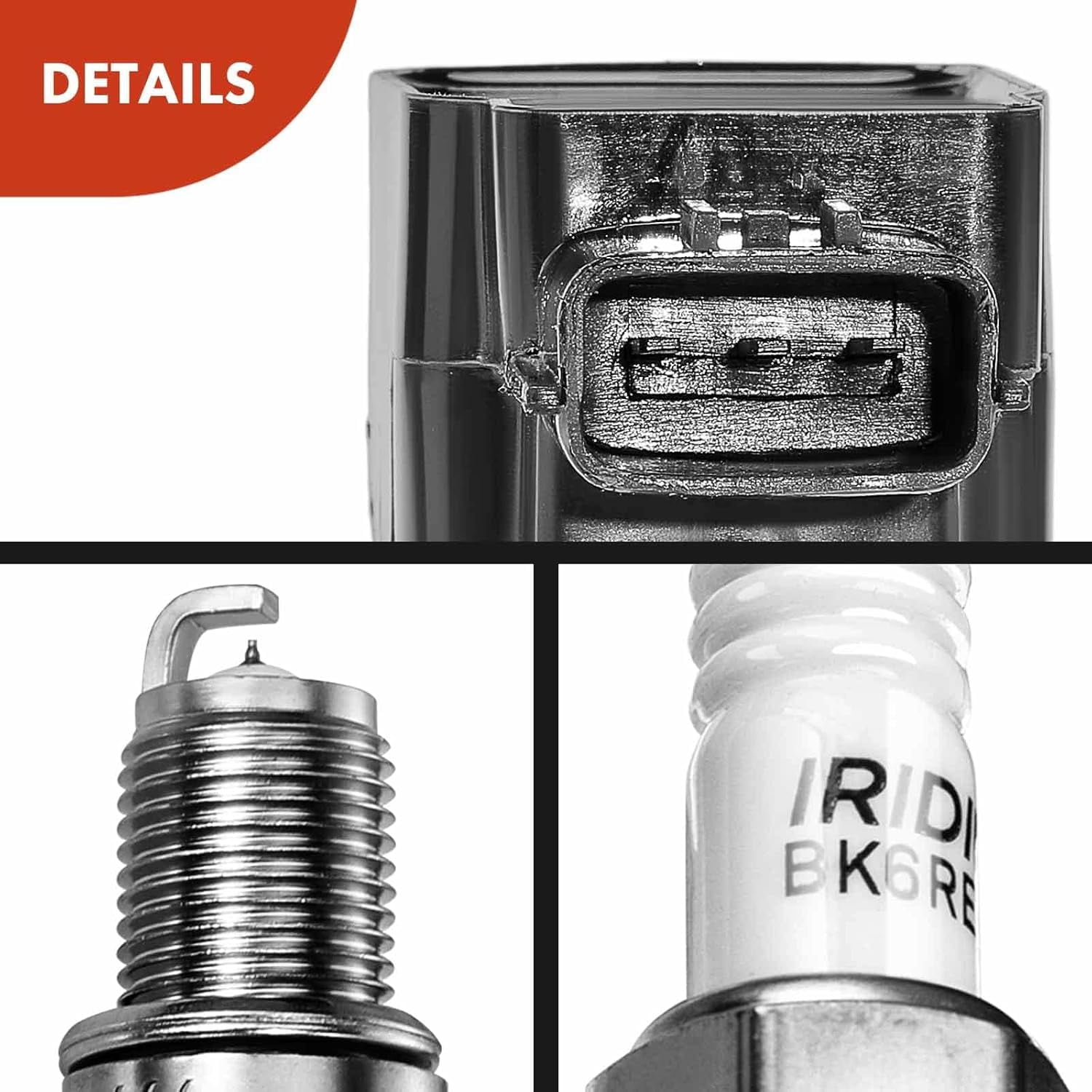 A-Premium Ignition Coils and Spark Plugs Kits Compatible with Nissan Juke 2011-2017 L4 1.6L, Replace# 224481KC0A, DILKAR7C9H 4-PC Set