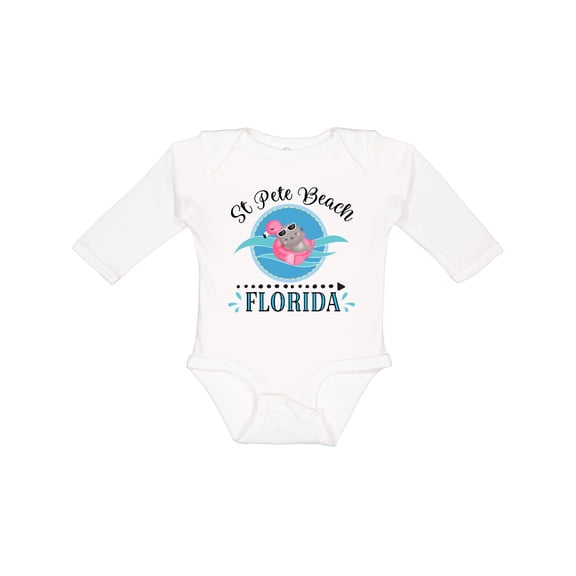 Inktastic St Pete Beach Florida Vacation Gift Girls Long Sleeve Baby Bodysuit