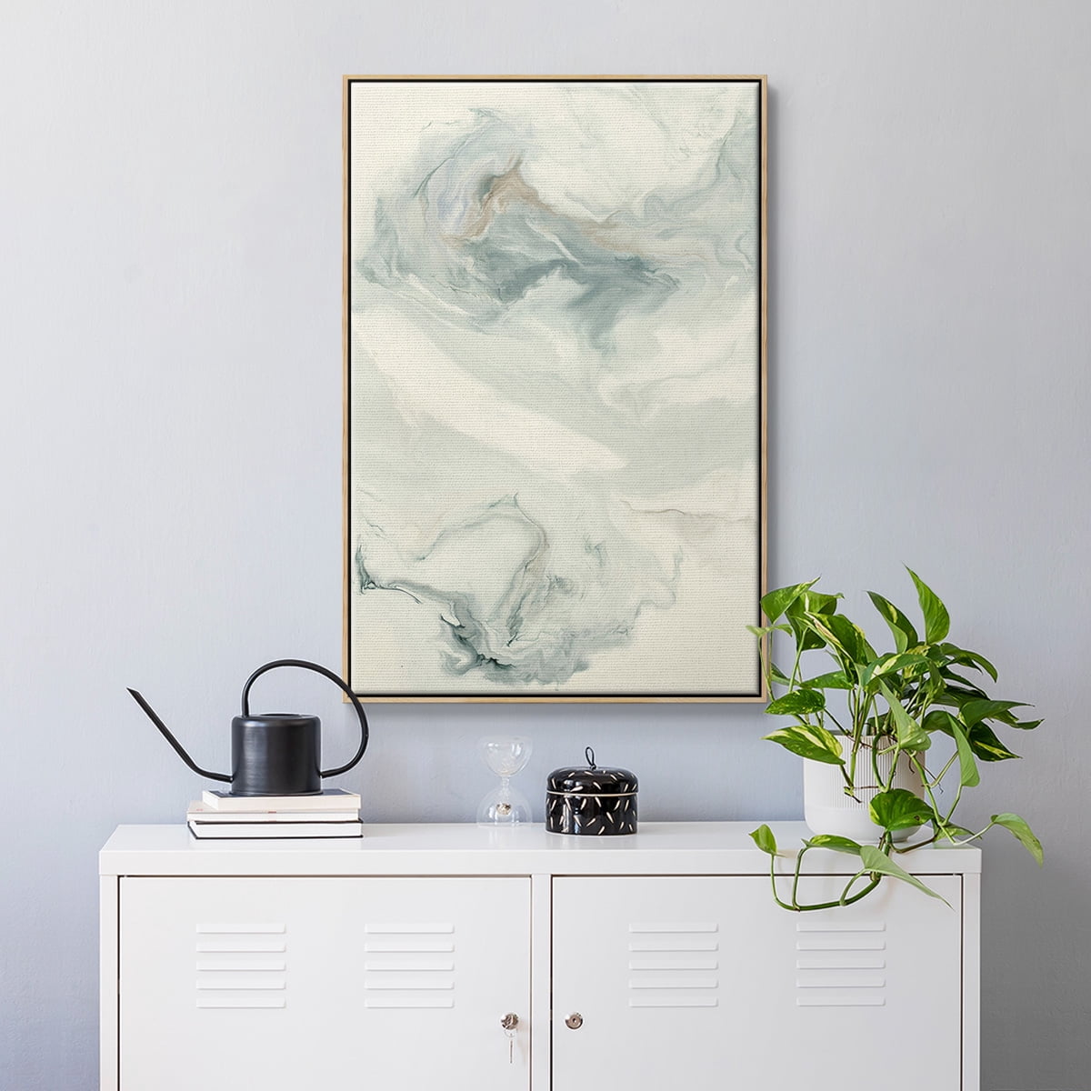 Untitled Framed Premium Gallery Wrapped Canvas - Ready to Hang - 25 x 37 - Natural Wood Floating Frame