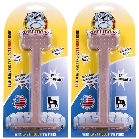 UPC: 0026404662927 | Bullibone Nylon Dog Chew Toy Nylon Bone – Improves Dental Hygiene  Easy to Grip Bottom  and Permeated with Flavor Bacon Small – 2 Pack