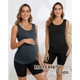 thumbnail image 4 of Yawrut Maternity 4-Piece Tank Tops Sleeveless Ruched Basic Tops Maternity Shirt Vest Mama Clothes, 4 of 8