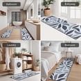 thumbnail image 5 of Blue Leaf Shaped Floral Pattern Kitchen Rugs Sets Of 3,Kitchen Runner Rugs Non Skid Washable,Decorative Kitchen Floor Mats for Kitchen,Sink,Laundry,17"x30"+ 17"x47" + 17"x59", 5 of 6