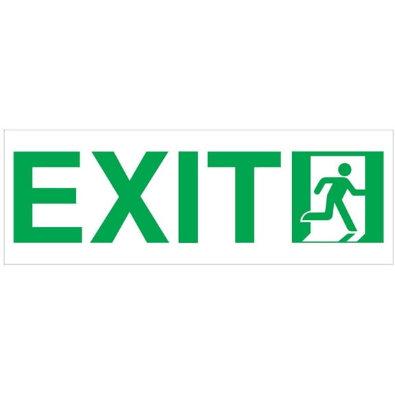 Exit SIGN-Glow In the dark sign-Glow-In-The-Dark High Intensity-Adhesive Sign - Photoluminescent ,High Intensity, Adhesive Sign 4.5x13)