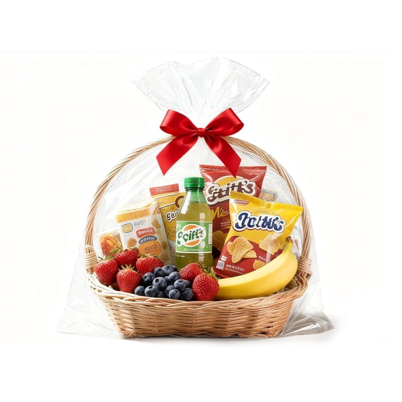 20-Pack Large Cellophane Gift Wrap Bags, 24x30 Inch Clear Plastic Wrap for Gift Baskets, Birthday, Baby Shower, Graduation, Wedding